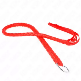KINK – Kígyó ostor gyűrűs markolattal, 65 cm, piros