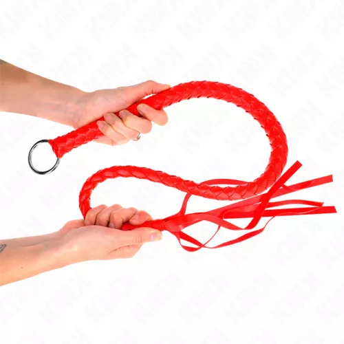 KINK – Kígyó ostor gyűrűs markolattal, 65 cm, piros
