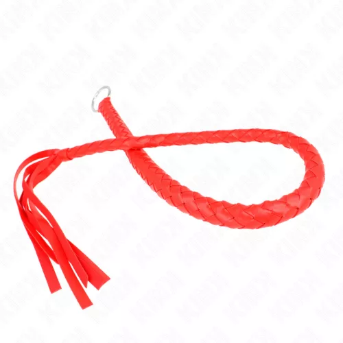 KINK – Kígyó ostor gyűrűs markolattal, 65 cm, piros