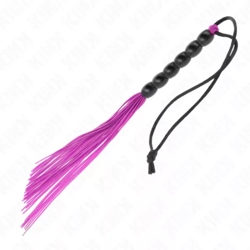 KINK – Mini szilikon ostor gyöngyökkel, 26 cm, lila