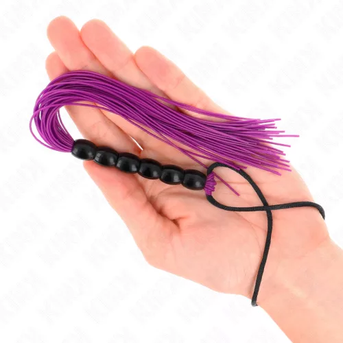 KINK – Mini szilikon ostor gyöngyökkel, 26 cm, lila