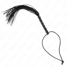 KINK – Mini szilikon ostor gyöngyökkel, 26 cm, fekete