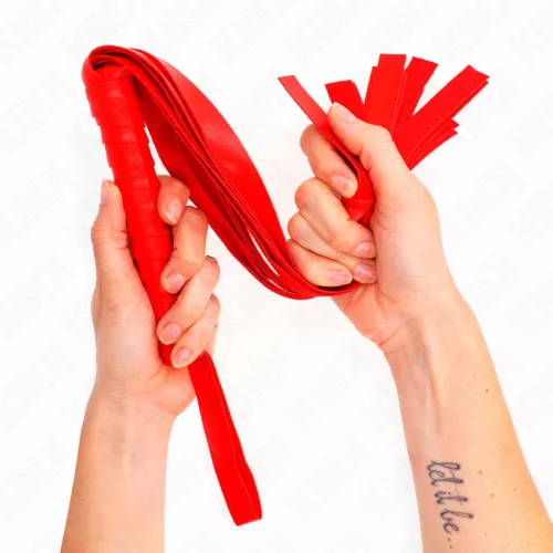 KINK - Széles szálú piros ostor, 48,5 cm