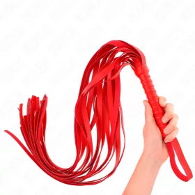   KINK – Piros hosszú szálú ostor rövid markolattal, 70 cm