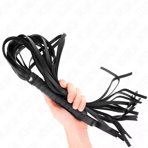 KINK - Fekete rövid nyelű, hosszú farkú ostor, 70 cm
