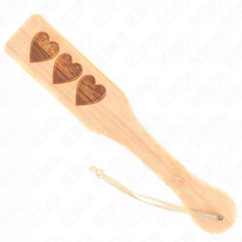 KINK – Bambusz paskoló szív mintával, 32 × 5,5 cm