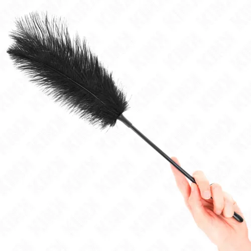 KINK – Fekete strucctollas érzéki csiklandozó, 19 cm