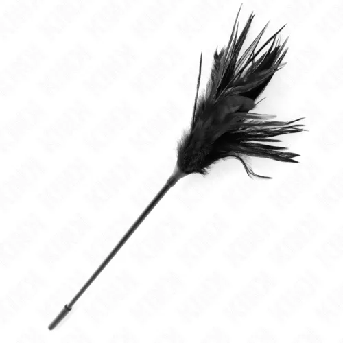 KINK – Érzéki tollas csiklandozó pálca, 45 cm, fekete