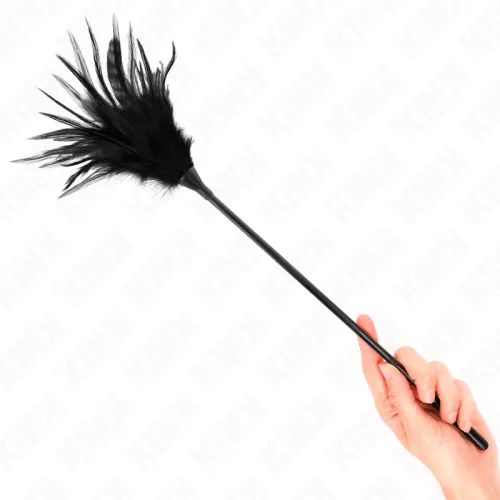 KINK – Érzéki tollas csiklandozó pálca, 45 cm, fekete