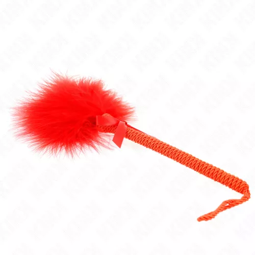 KINK - Kötél nyelű pálca tollvéggel, 25 cm, piros