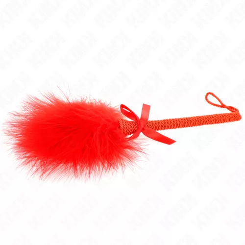 KINK - Kötél nyelű pálca tollvéggel, 25 cm, piros