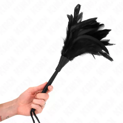 KINK – Fekete toll csiklandozó, 36 cm