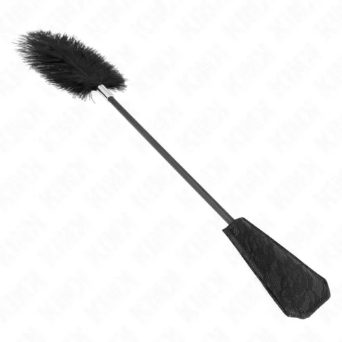 KINK - Strucctollas pálca és paskoló, csipkés nyéllel, 56 cm, fekete
