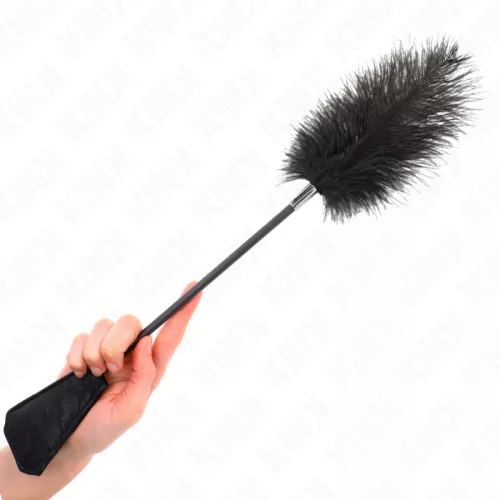 KINK - Strucctollas pálca és paskoló, csipkés nyéllel, 56 cm, fekete