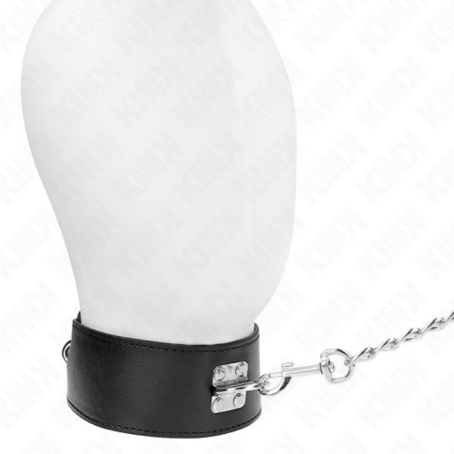 KINK – Állítható nyakörv széles pánttal, pórázzal, fekete