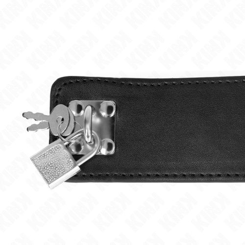 KINK – Állítható nyakörv széles pánttal, pórázzal, fekete