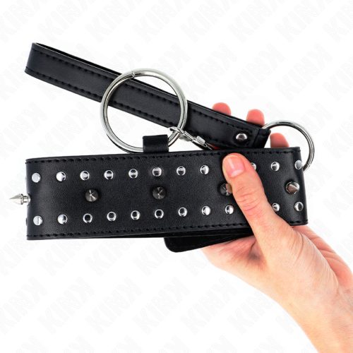 KINK – Állítható nyakörv és póráz szett szegecsekkel (Model 1)