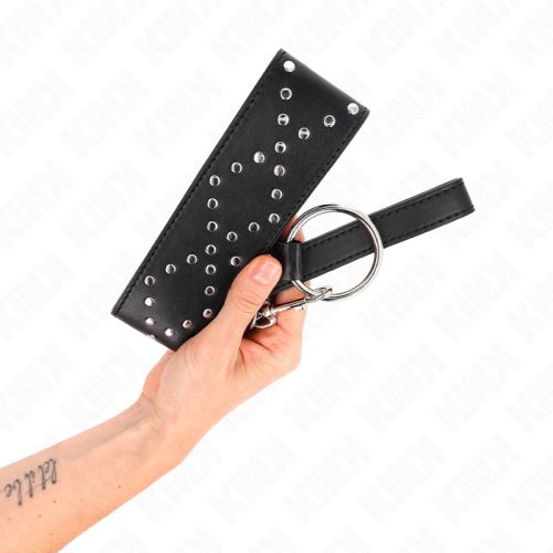 KINK – Állítható nyakörv és póráz szett ezüst szegecsekkel (Model 3)