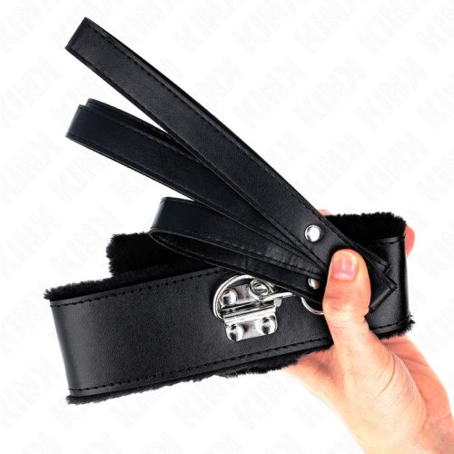 KINK – Állítható fekete nyakörv pórázzal, Model 4