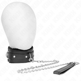   KINK – Állítható nyakörv pórázzal, fekete, 65 cm póráz