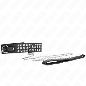   KINK – Állítható nyakörv fényes pánttal, 65 cm, fekete