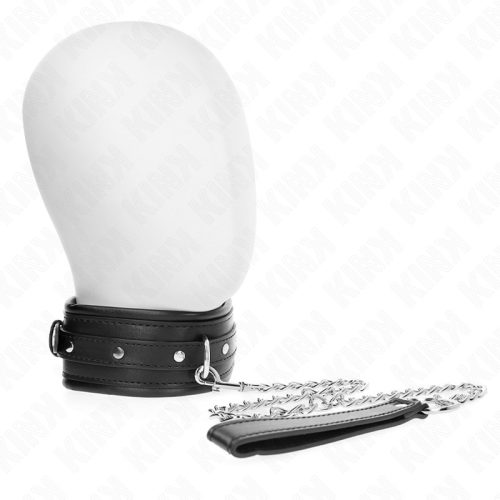 KINK – Elegáns nyakörv fényes csatos szíjjal, állítható, fekete