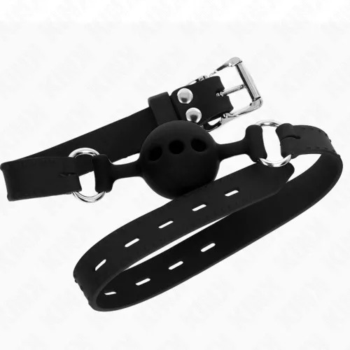 KINK – Teljesen szilikon szájpecek, S méret, 4 cm golyó, fekete