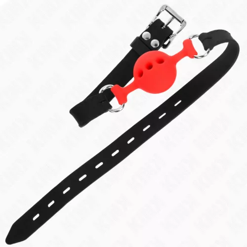 KINK – Teljesen szilikon szájpecek, S méret, 4 cm golyó, piros