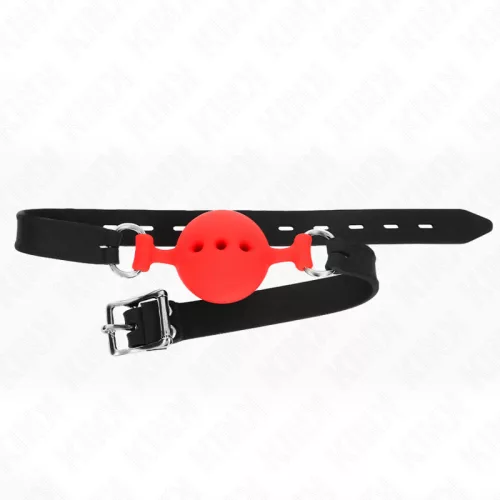 KINK – Teljesen szilikon szájpecek, Model M, 4,5 cm golyó, piros