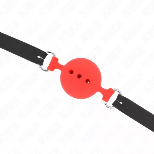 KINK – Teljesen szilikon szájpecek, Model L, 5 cm golyó, piros