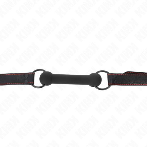 KINK – Csont formájú szájpecek állítható vegán bőr pánttal, fekete