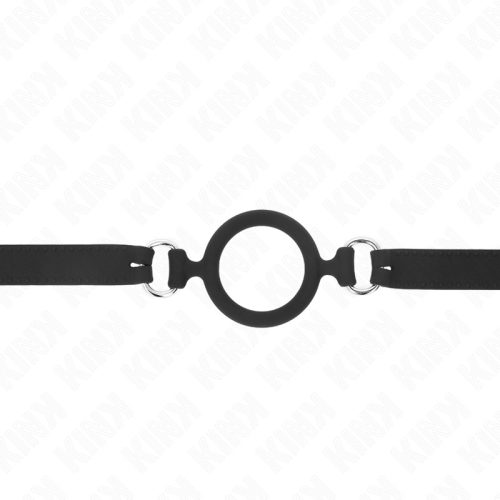 KINK – Szilikon O-gyűrűs szájpecek, 5 cm, állítható pánttal, fekete