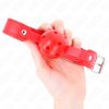KINK – Piros, szellőző szilikon golyós szájpecek állítható pánttal, 4,5 cm