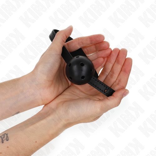 KINK – Szellőző kialakítású golyós szájpecek 4,5 cm-es golyóval, fekete