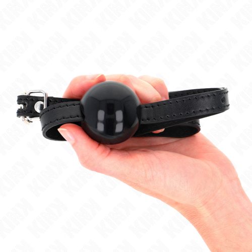 KINK – Fekete, tömör szilikon szájpecek, 4 cm, állítható pánttal