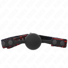   KINK – Scandal szilikon golyós szájpecek 4 cm-es golyóval, állítható pánttal, fekete