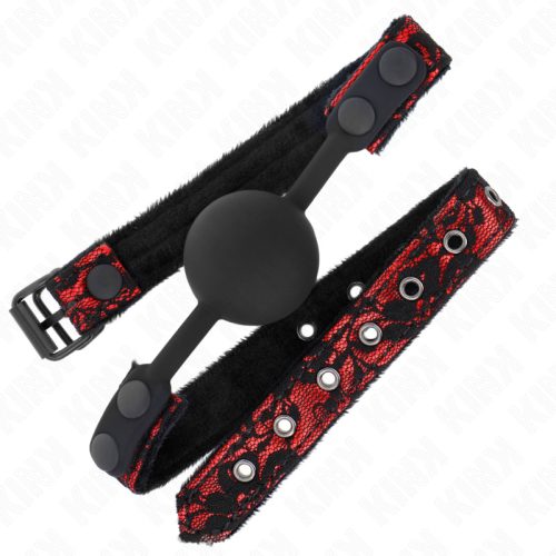 KINK – Scandal szilikon golyós szájpecek 4 cm-es golyóval, állítható pánttal, fekete