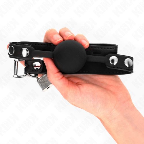 KINK – Model 1 szilikon szájpecek zárral, 4 cm-es golyó, fekete