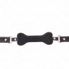 KINK – Fekete csont formájú szájpecek, szilikon, állítható pánttal, 12 cm