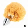 KINK – Rozsdamentes acél anál plug bézs nyuszi farokkal, 7 × 3 cm