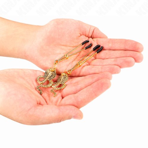KINK – Cobra medálos, állítható mellbimbócsipesz, 6 cm