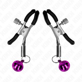   KINK – Lila csengős mellbimbócsipesz, 6 cm, állítható fém kivitel