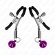 KINK – Lila csengős mellbimbócsipesz, 6 cm, állítható fém kivitel