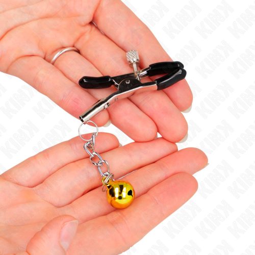 KINK – Arany színű, díszcsengős, állítható mellbimbócsipesz, 6 cm