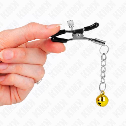 KINK – Arany színű, díszcsengős, állítható mellbimbócsipesz, 6 cm