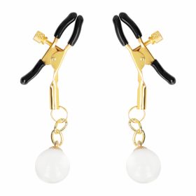   KINK – Arany színű, üveggyöngyös, állítható mellbimbócsipesz, 6 cm