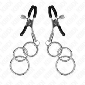   KINK – Három O-gyűrűs mellbimbócsipesz, állítható, 6 cm