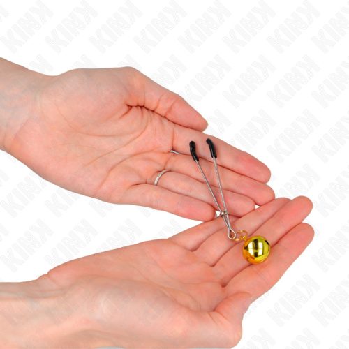 KINK – Arany színű, csengős mellbimbócsipesz, 7 cm