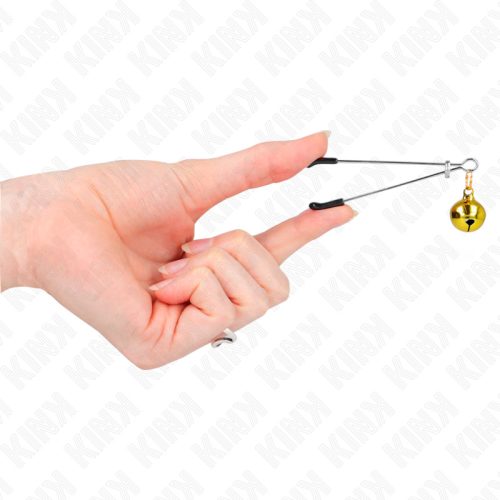 KINK – Arany színű, csengős mellbimbócsipesz, 7 cm