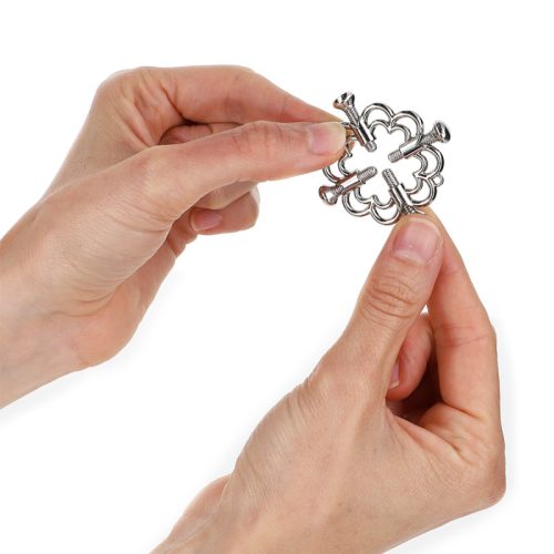 KINK – Fém virág mintás, állítható mellbimbócsipesz szett, ezüst